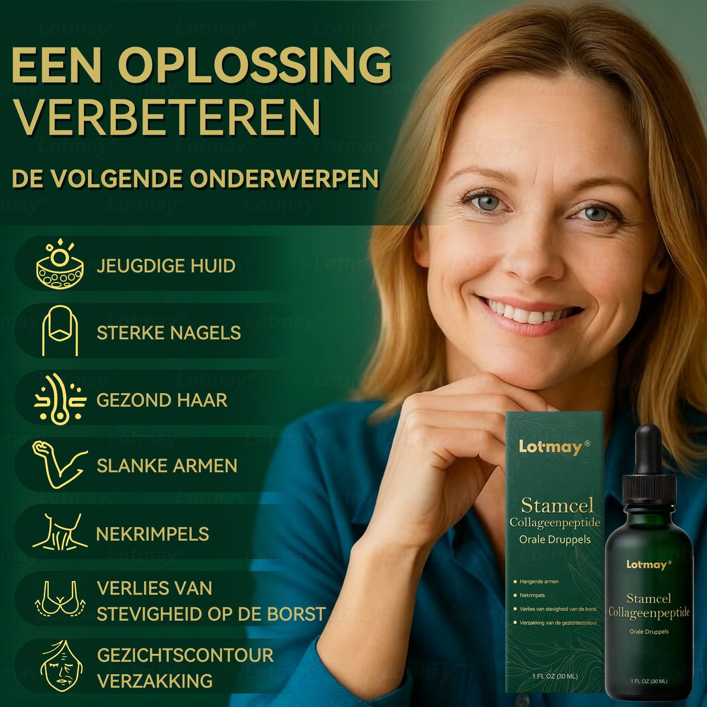 (Officieel gecertificeerde winkel) Lotmay® Stamcel‑Collageenpeptide Orale Druppels 💕 (Verstevigt en lift verslapte huid · Vermindert zichtbaar rimpels)