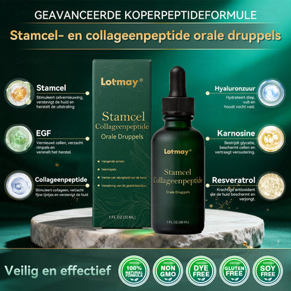(Officieel gecertificeerde winkel) Lotmay® Stamcel‑Collageenpeptide Orale Druppels 💕 (Verstevigt en lift verslapte huid · Vermindert zichtbaar rimpels)