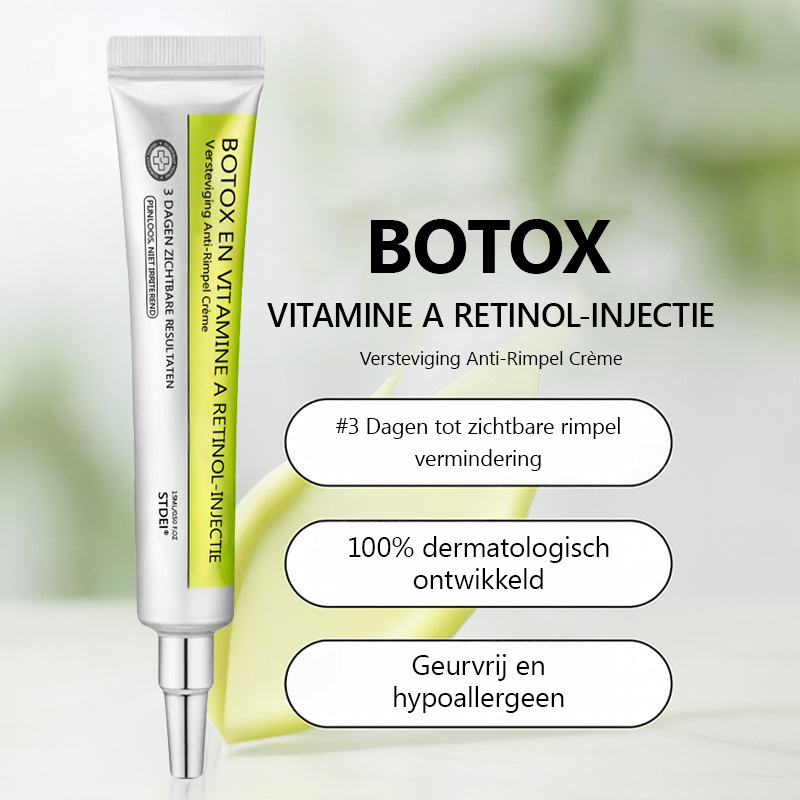 （Officiële winkel）💖STDEI® Botox & Vitamine-A-Retinol Shot Anti-Rimpel Verstevigingscrème - Nu 50% korting in de eindejaarsuitverkoop!🔥