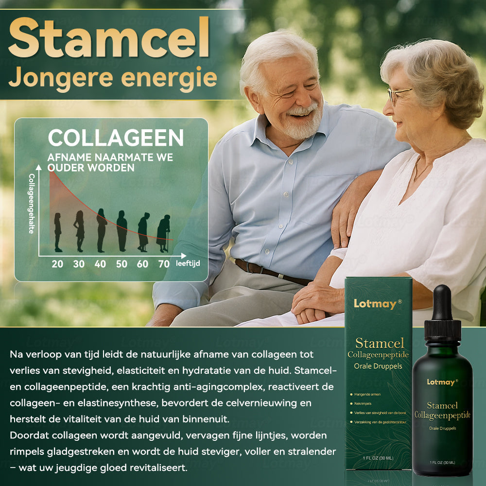 (Officieel gecertificeerde winkel) Lotmay® Stamcel‑Collageenpeptide Orale Druppels 💕 (Verstevigt en lift verslapte huid · Vermindert zichtbaar rimpels)