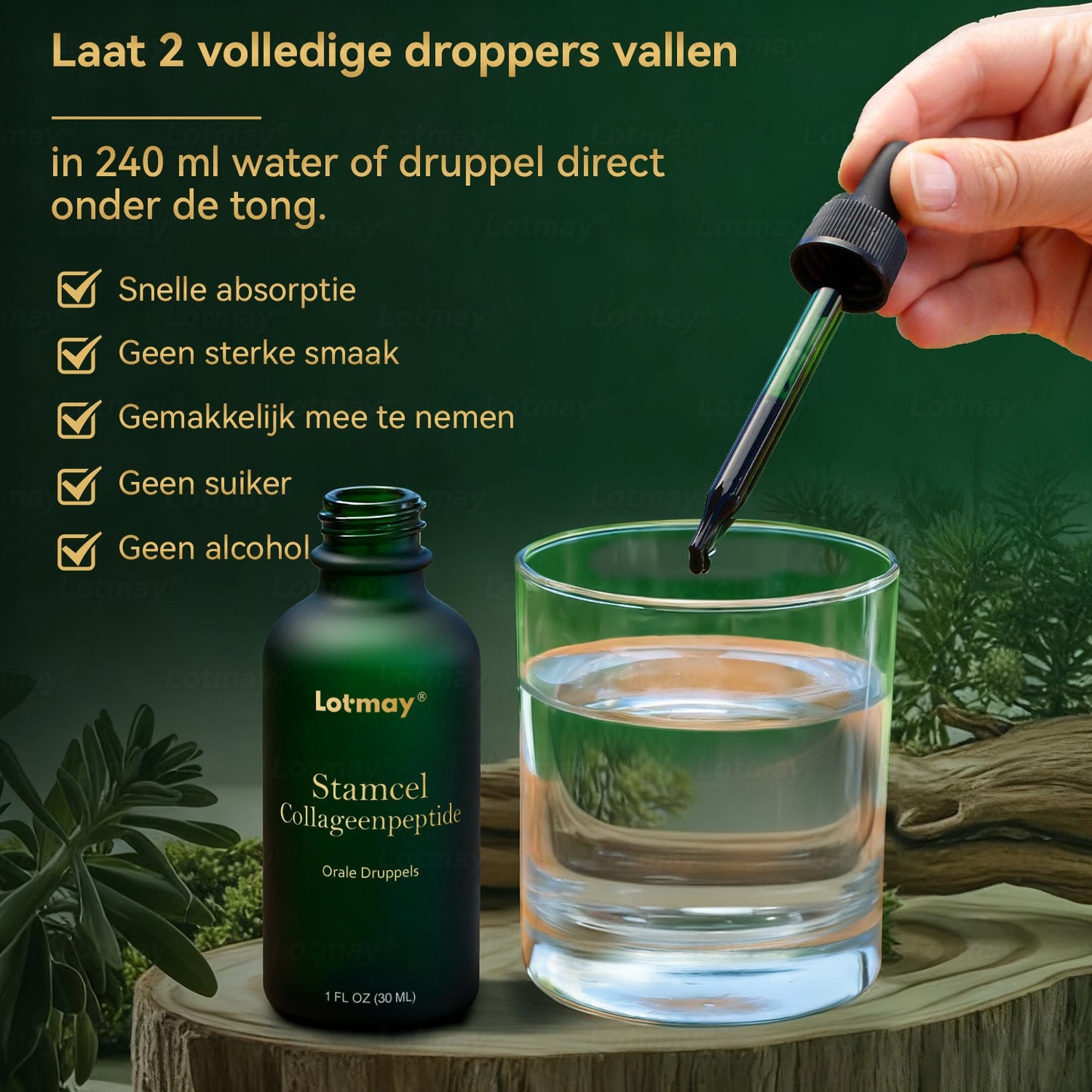 (Officieel gecertificeerde winkel) Lotmay® Stamcel‑Collageenpeptide Orale Druppels 💕 (Verstevigt en lift verslapte huid · Vermindert zichtbaar rimpels)