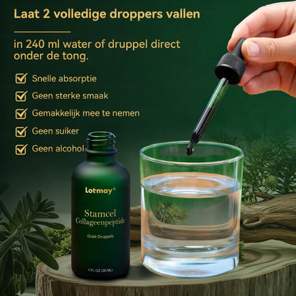 (Officieel gecertificeerde winkel) Lotmay® Stamcel‑Collageenpeptide Orale Druppels 💕 (Verstevigt en lift verslapte huid · Vermindert zichtbaar rimpels)