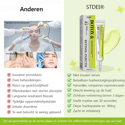 （Officiële winkel）💖STDEI® Botox & Vitamine-A-Retinol Shot Anti-Rimpel Verstevigingscrème - Nu 50% korting in de eindejaarsuitverkoop!🔥
