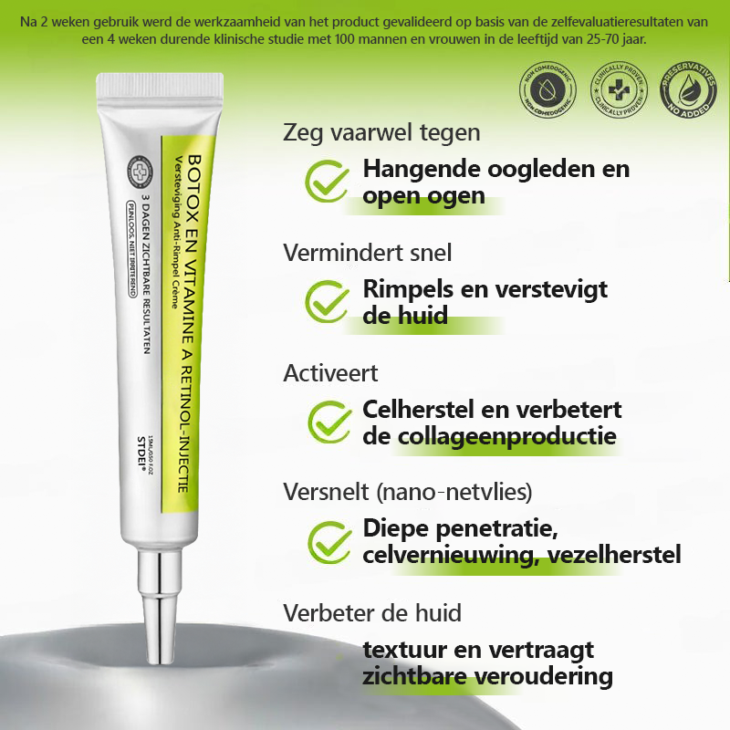 （Officiële winkel）💖STDEI® Botox & Vitamine-A-Retinol Shot Anti-Rimpel Verstevigingscrème - Nu 50% korting in de eindejaarsuitverkoop!🔥